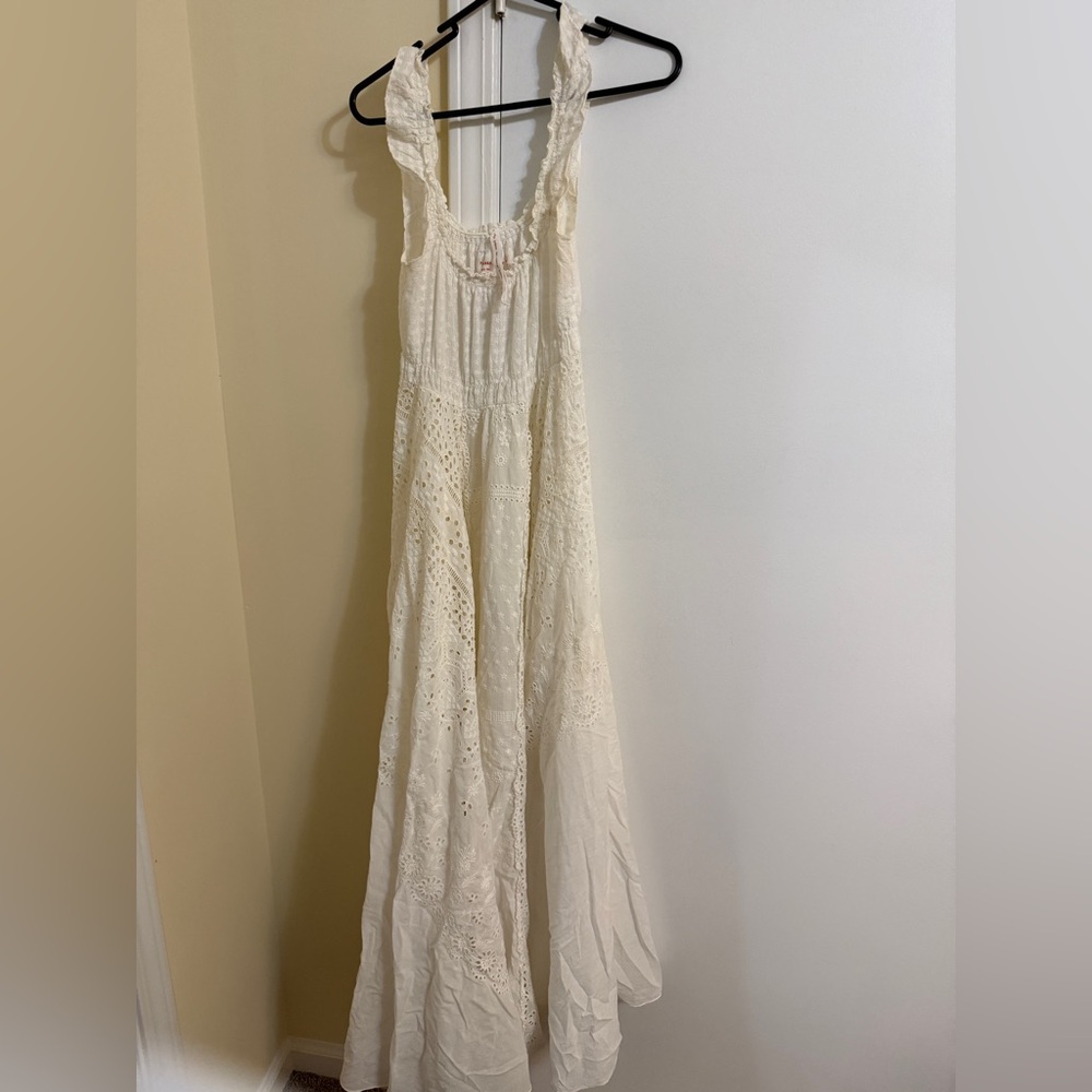 Johnny Was Cream Lace Maxi Dress